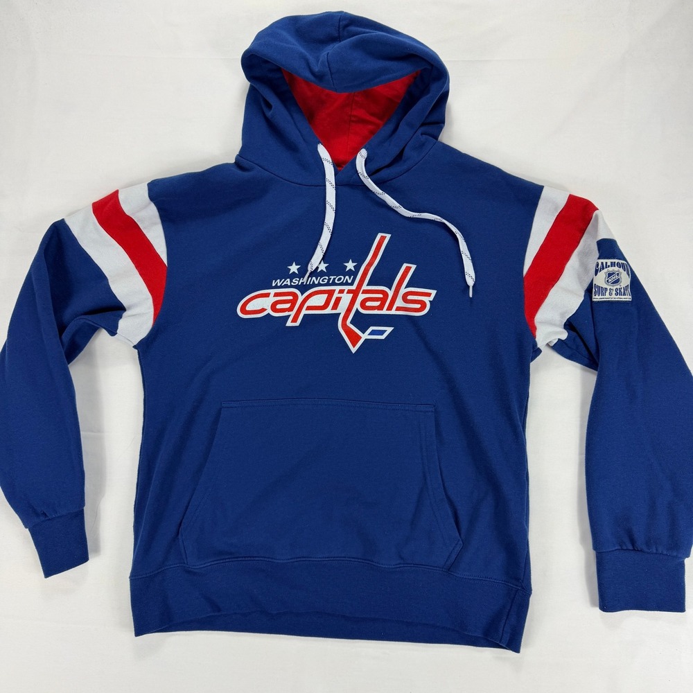 Washington Capitals Calhoun‎ NHL Pullover Hoodie Blue Red Small Vintage Style